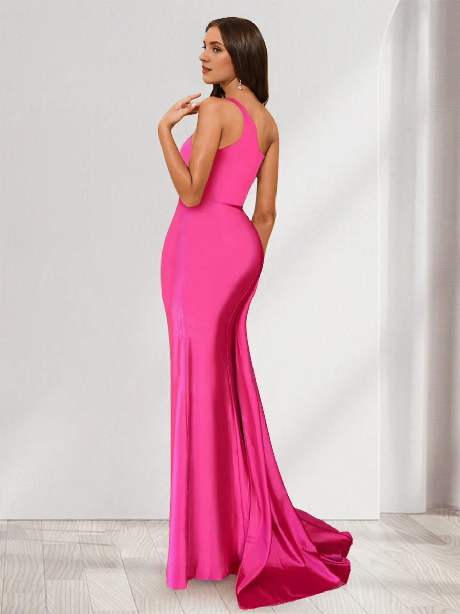 Trumpet/Tail Shoulder Sleeveless Tail and Ground length Gowns Evening Dresses