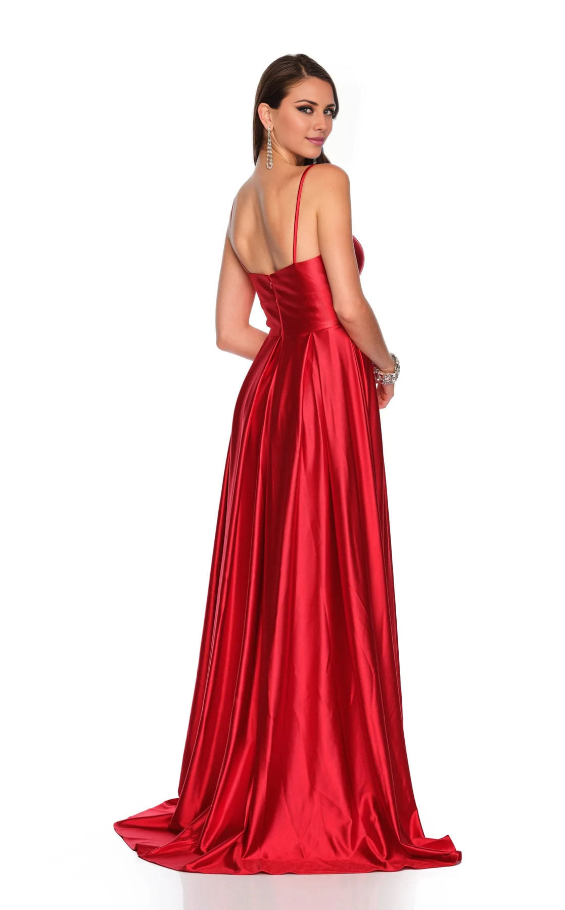 Sweetheart Neck Sleeveless Side Slit Floor Length Evening Dress