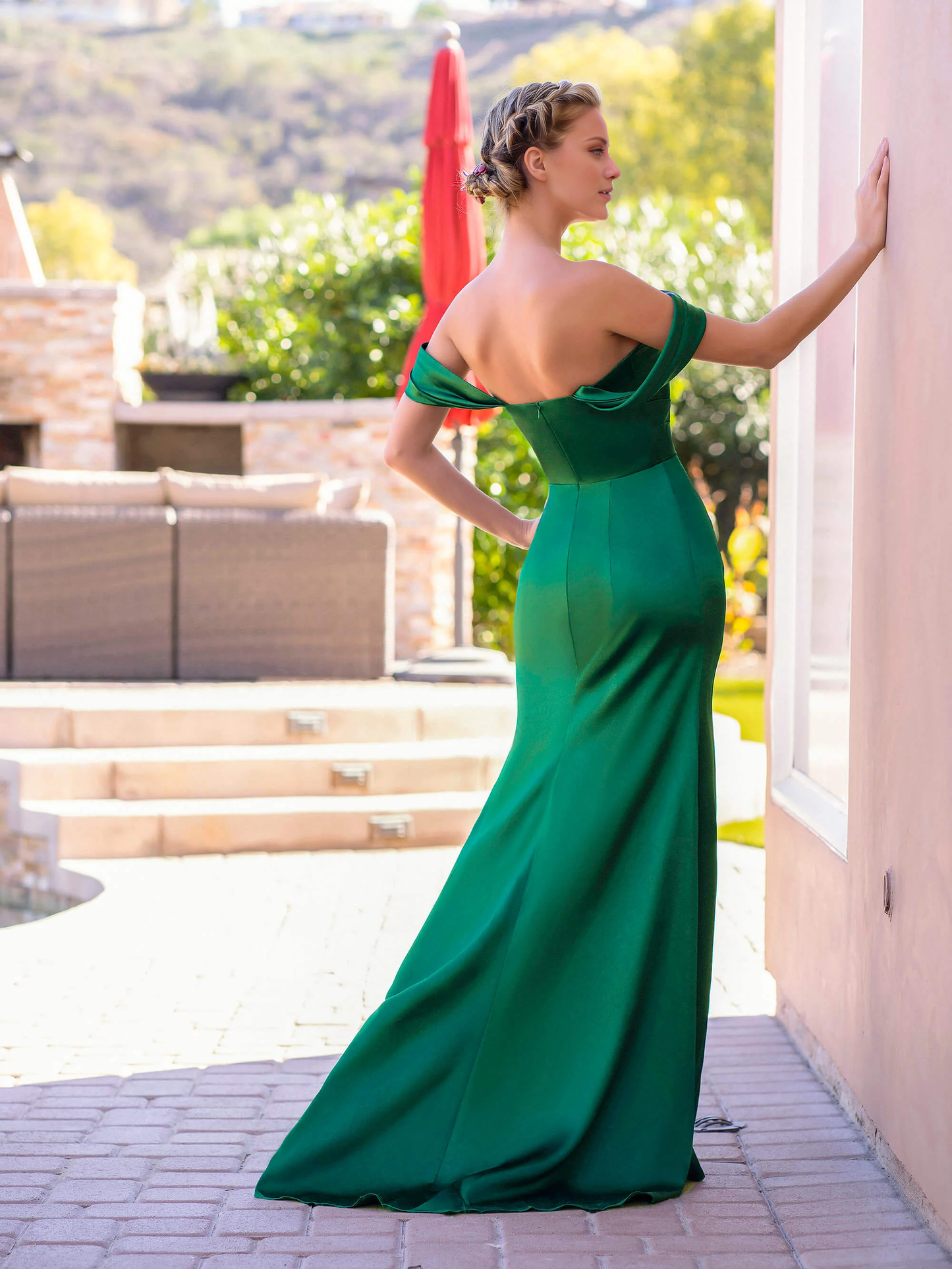 Trumpet Mermaid Off-the-shoulder Satin Floor-length Evening Dress