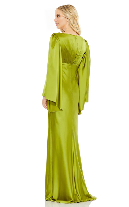 Mermaid simple V-neck long sleeve floor-length evening dress