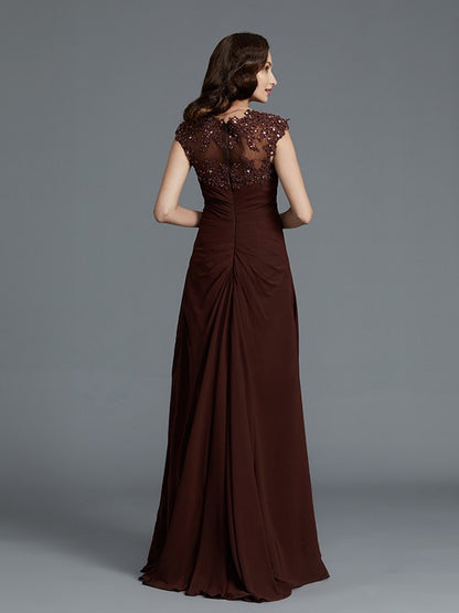 A-Line/Princess Sweetheart Sleeveless Chiffon Floor-Length Beading Mother of the Bride Dresses