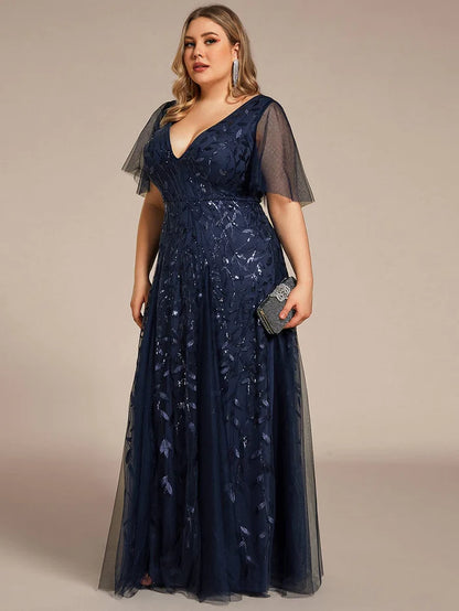 Plus Size Floor Length Formal Evening Gowns for Weddings