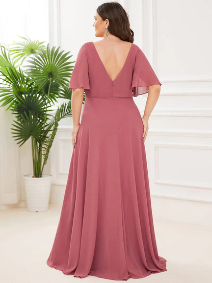 Plus Size Chiffon Empire Waist Mother of the Bride Dress