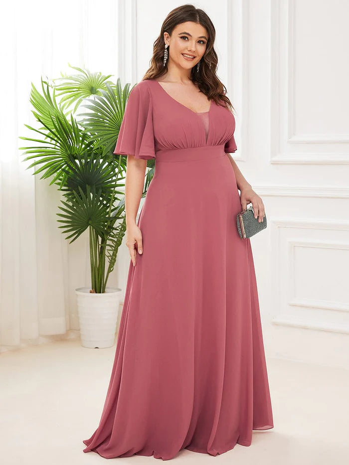 Plus Size Chiffon Empire Waist Mother of the Bride Dress