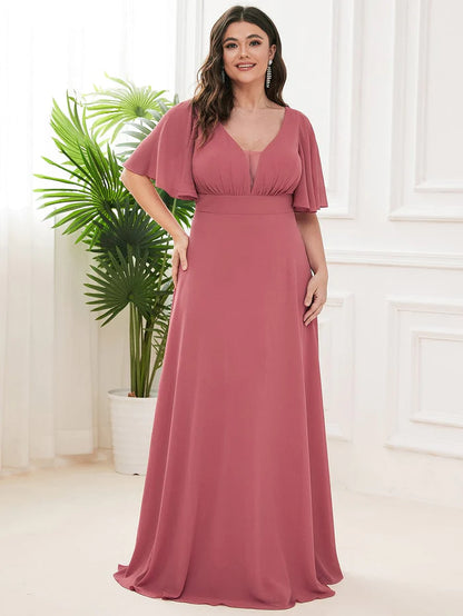 Plus Size Chiffon Empire Waist Mother of the Bride Dress