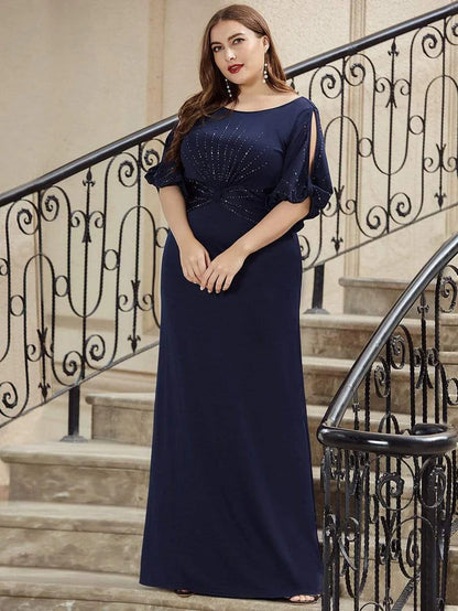 Simple Plus Size Bodycon Maxi Mermaid Formal Evening Dress