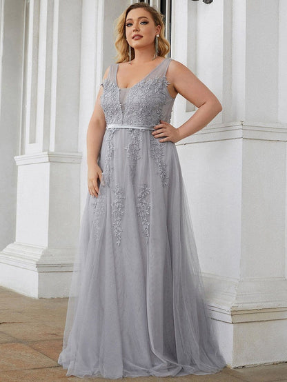 Plus Size Maxi Long Ethereal Tulle Formal Evening Dress