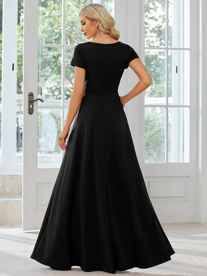 Simple Pleated Empire Waist A-Line Bridesmaid Dress