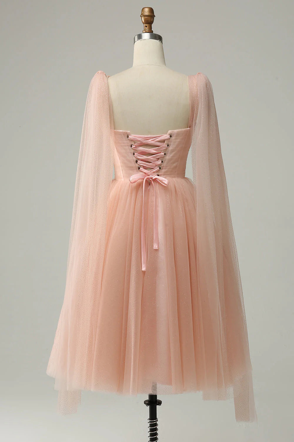 Pink A-line backless sweetheart wedding party mini dress