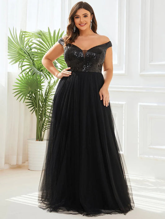 Plus Size Long Sequin Special Occasion Dresses