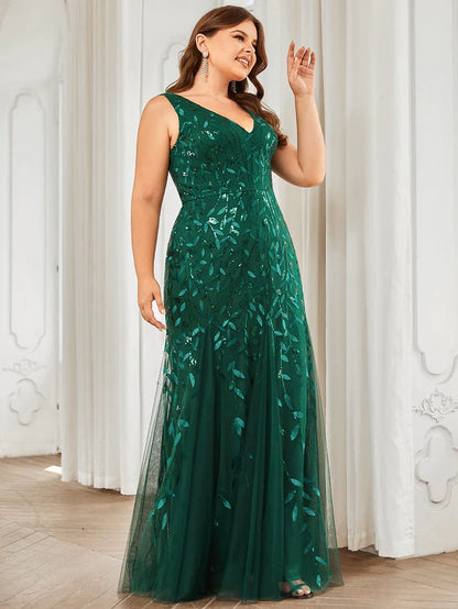 Plus Size Maxi Sequin Formal Dresses & Gowns